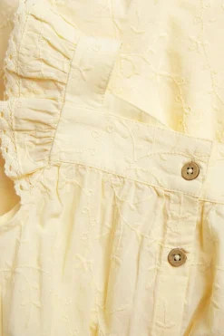 Kids yellow embroidered jumpsuit