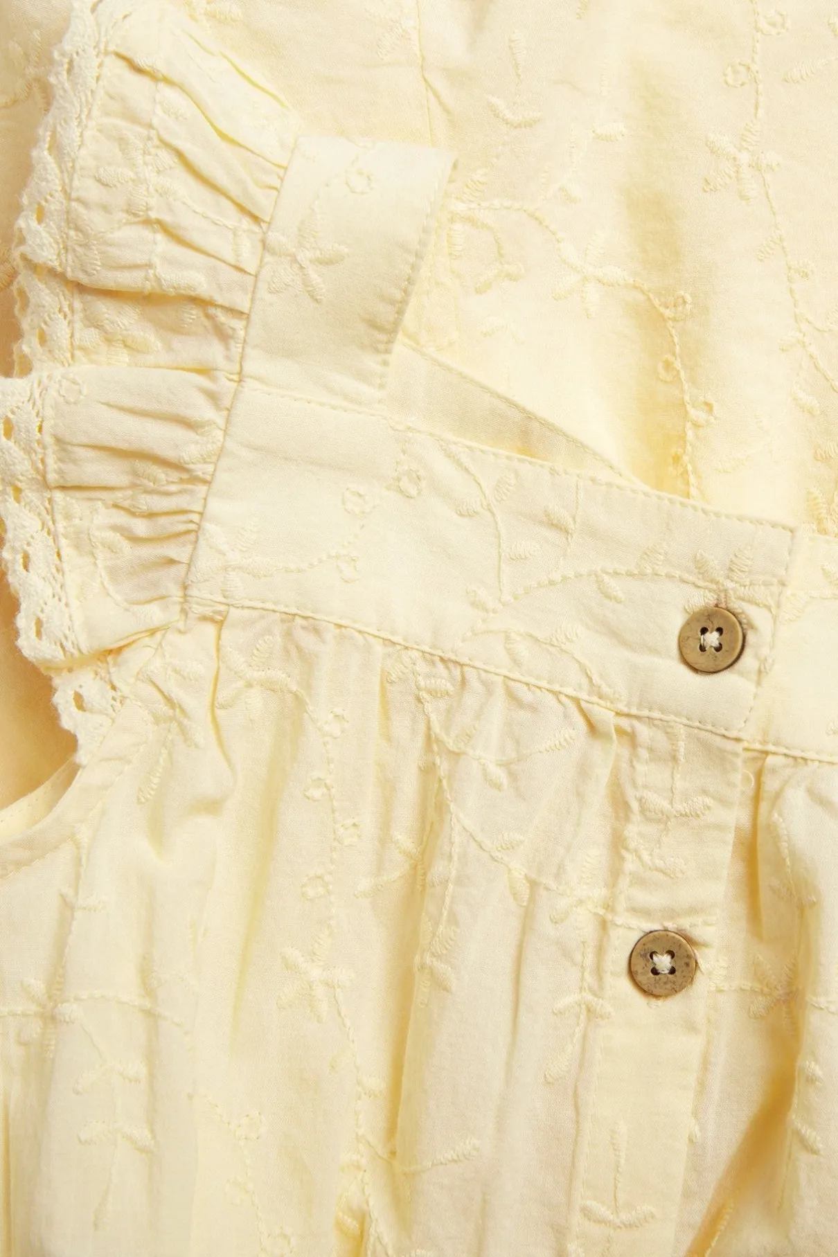 Kids yellow embroidered jumpsuit