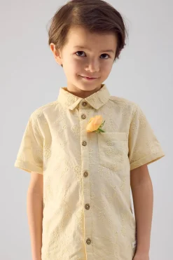 Kids' yellow short-sleeved shirt