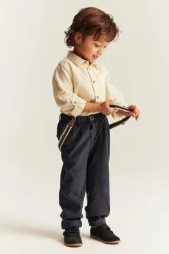 Kids yellow woven shirt with collar