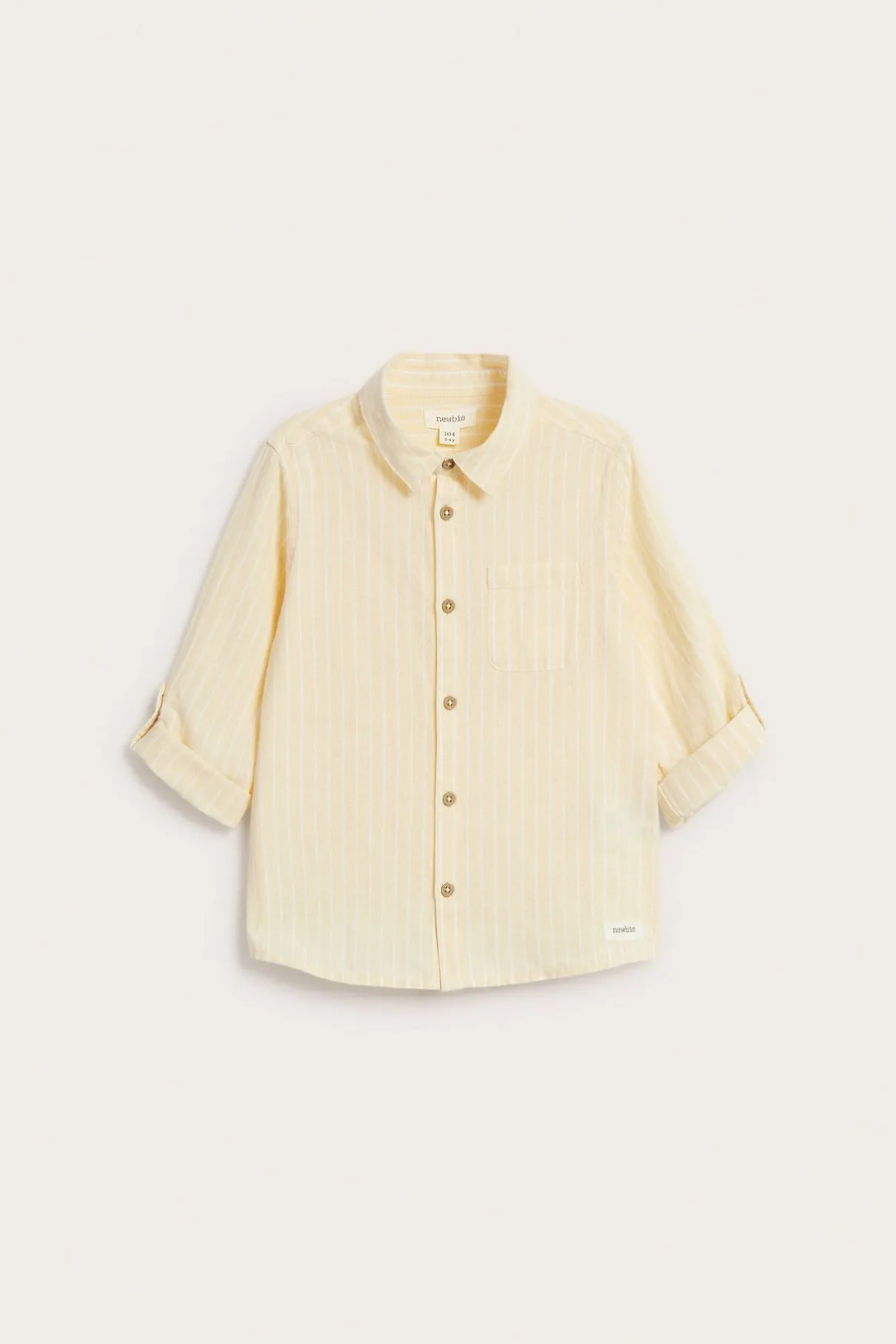 Kids yellow woven shirt with collar