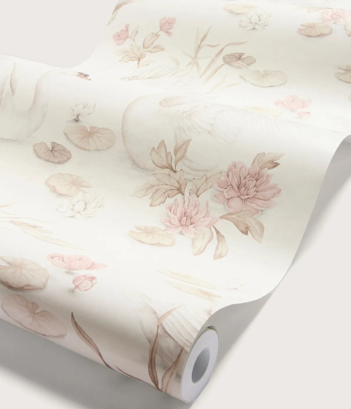 Lily swan beige wallpaper