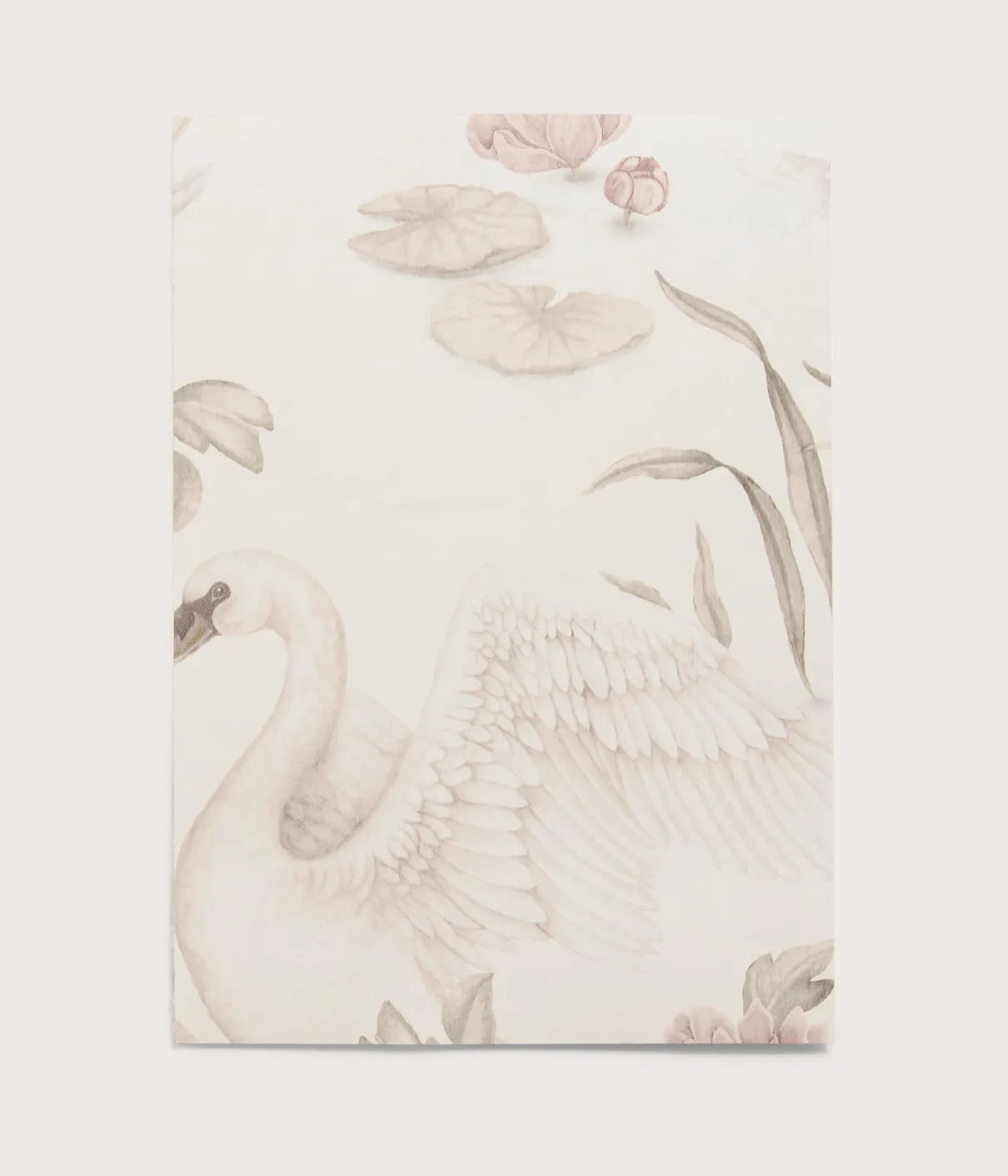 Lily swan beige wallpaper sample