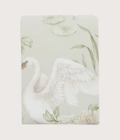 Lily swan green wallpaper sample