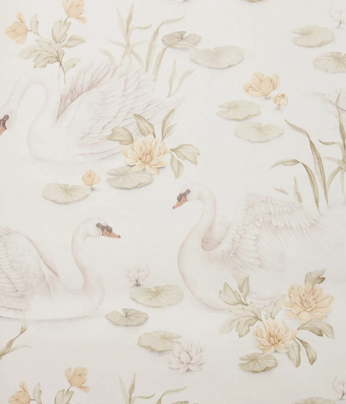 Lily swan white wallpaper