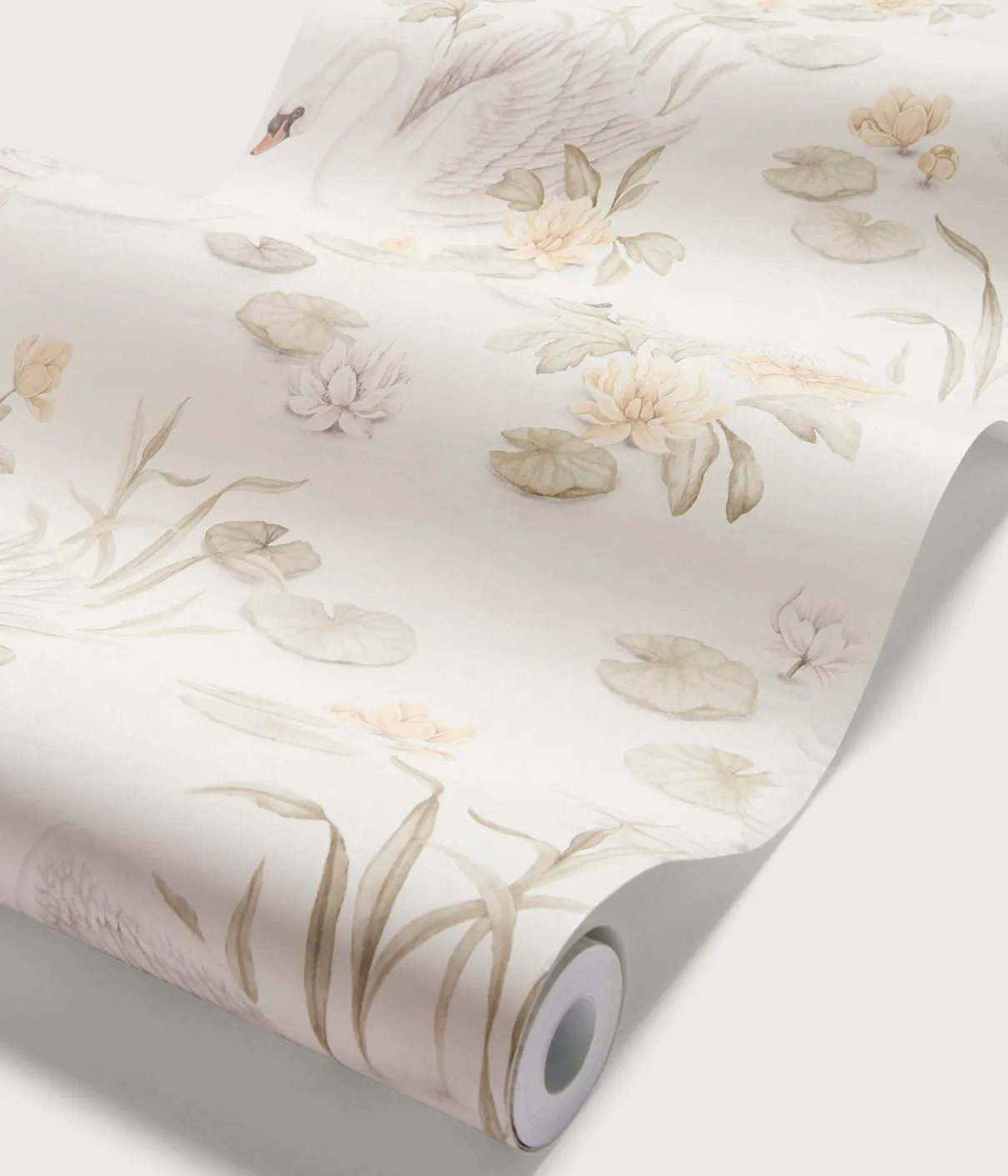 Lily swan white wallpaper