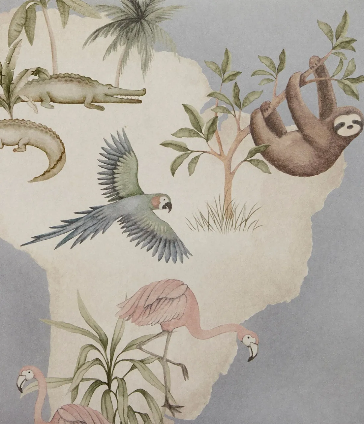Little Explorer Mural blue wallpaper