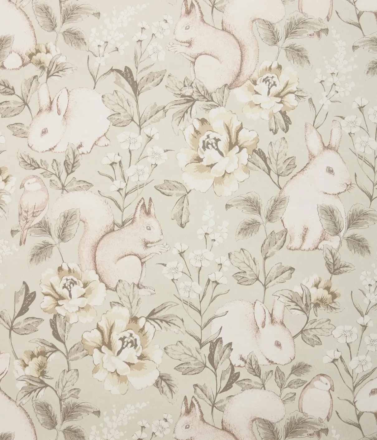 Magic Forest beige animal wallpaper