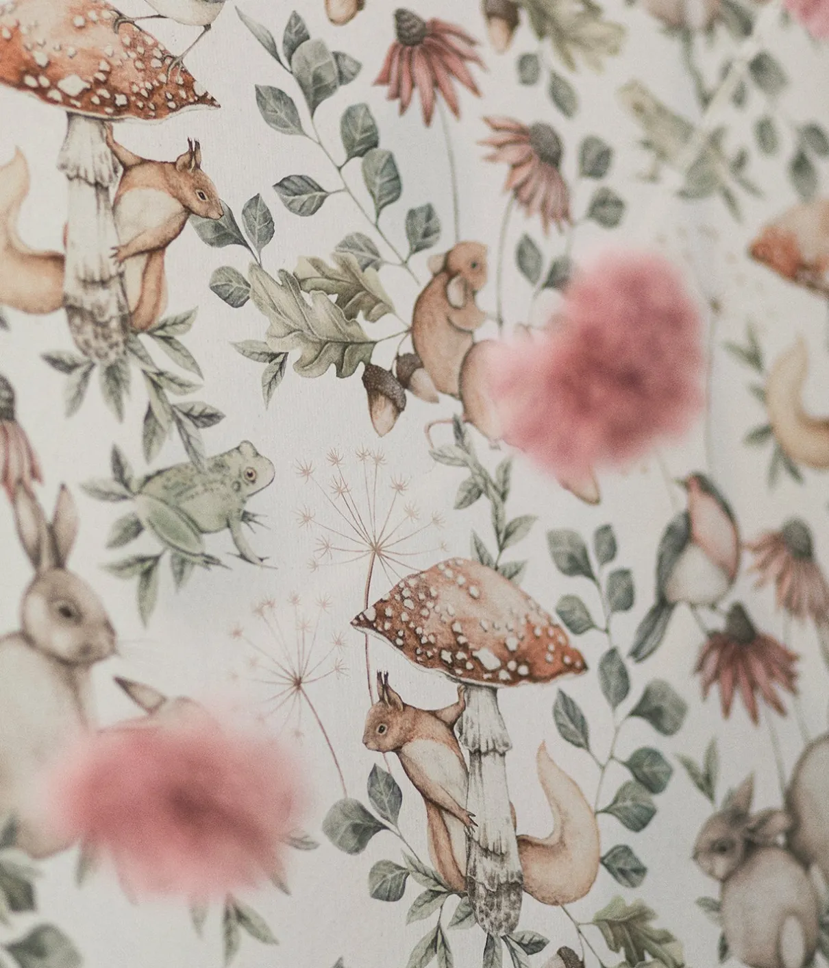 Minou white forest wallpaper sample