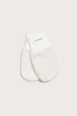 Newborn white anti-scratch mittens