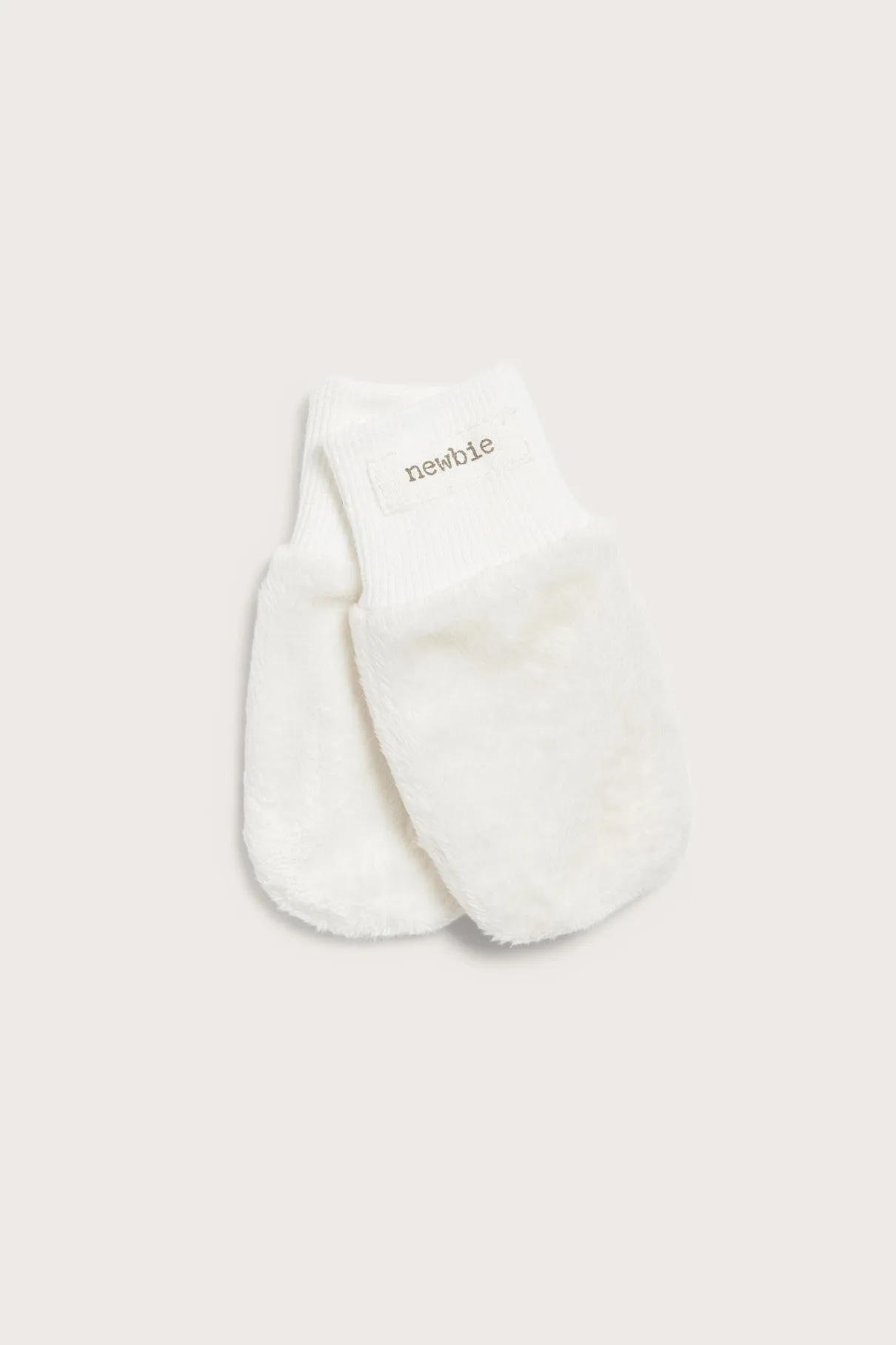 Newborn white anti-scratch mittens