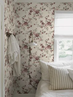 Nomi white floral wallpaper