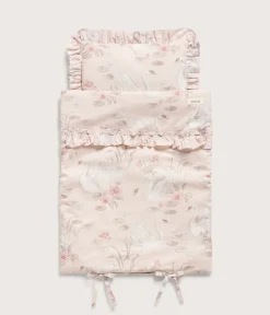 Pink swan lake doll bedding set