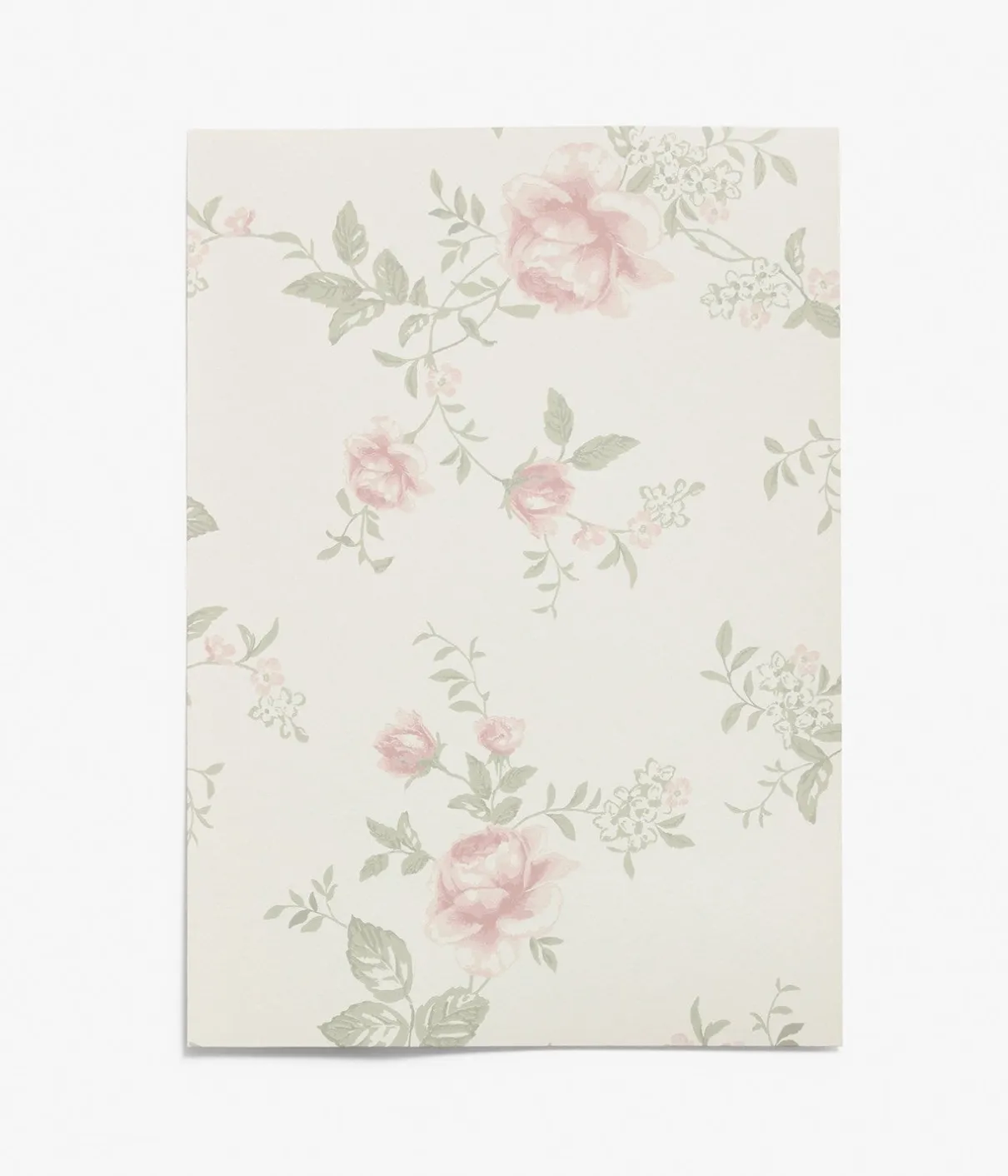 Rose Garden white wallpaper sample