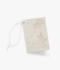 White bunny print small gift card