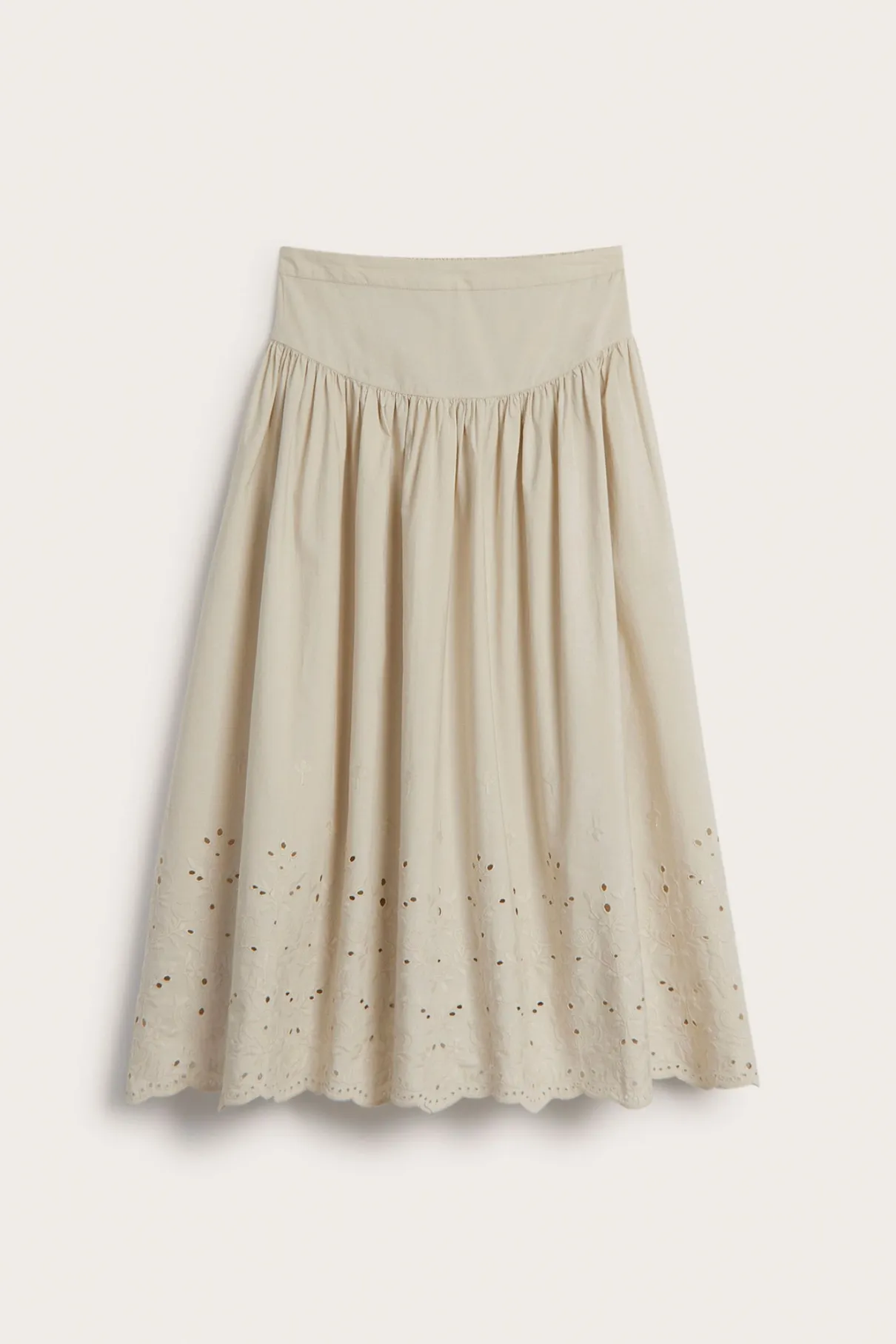Women's beige embroidery skirt