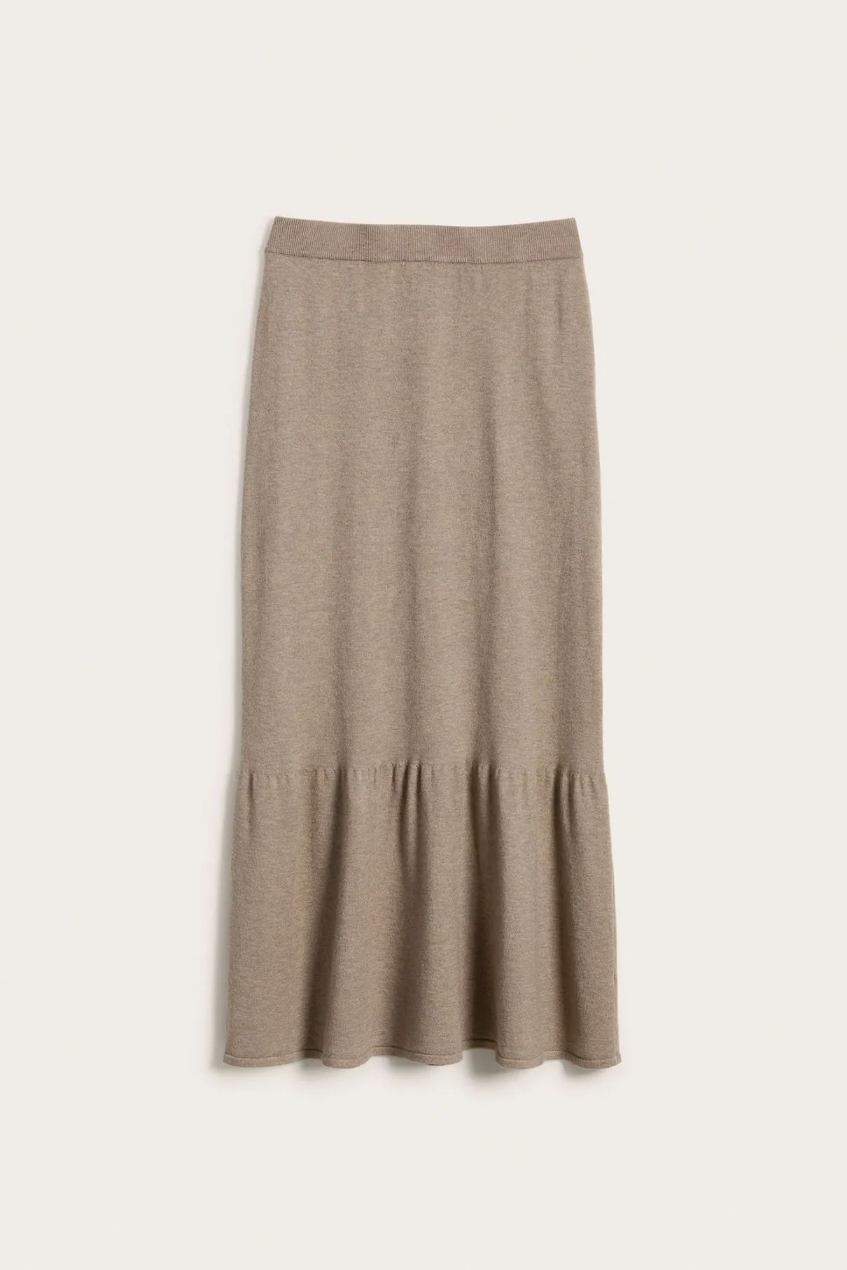 Womens beige knitted skirt