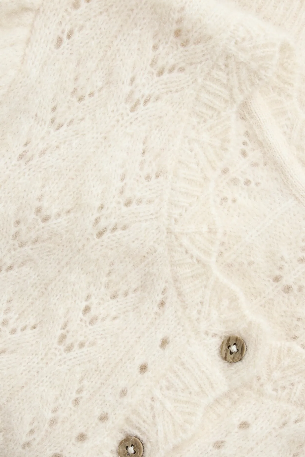 Women's beige wool blended cardigan