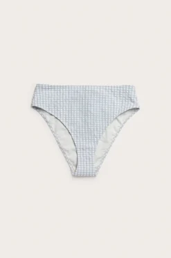 Women's blue checkered bikini bottoms