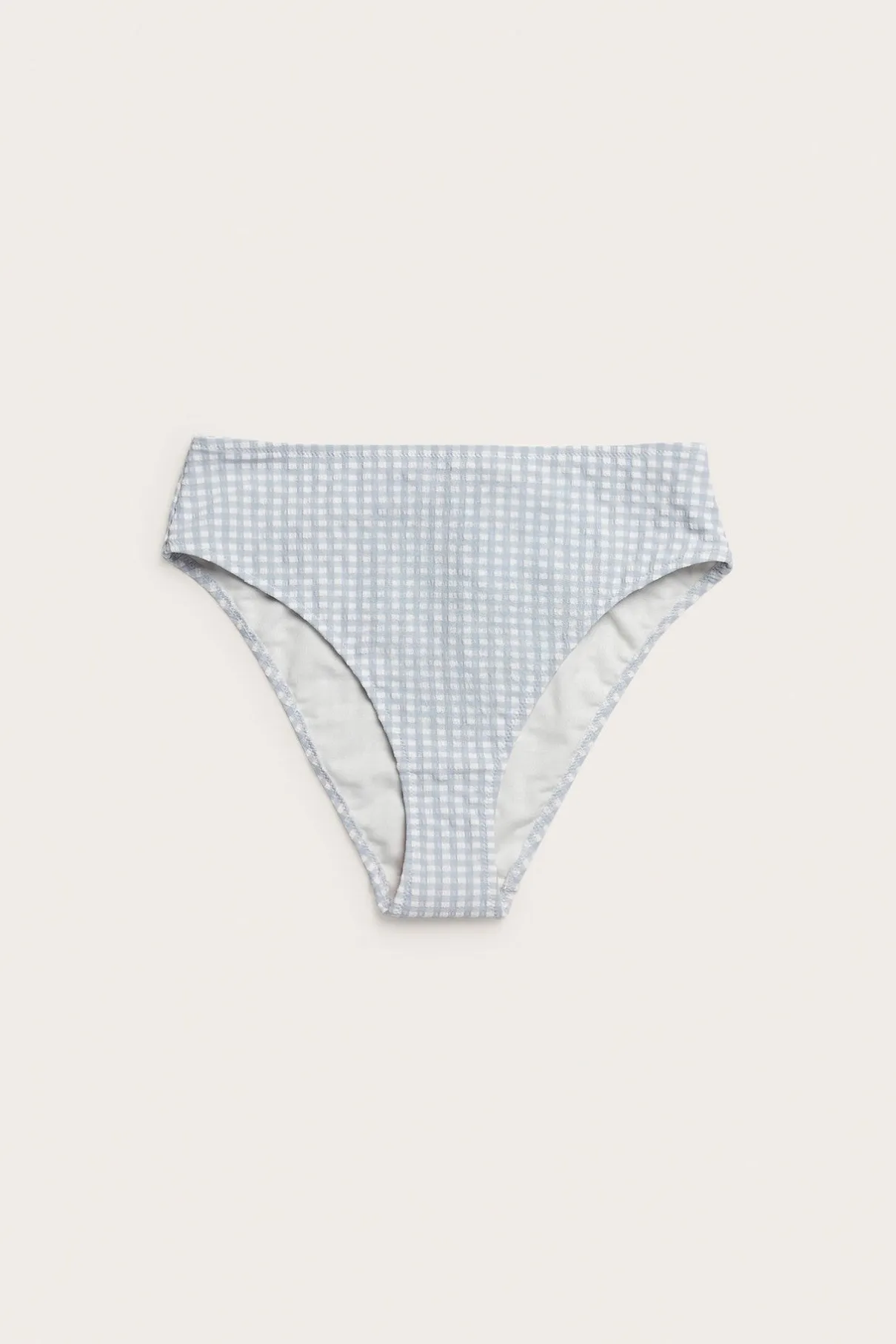 Women's blue checkered bikini bottoms