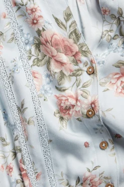 Women's blue floral viscose dress
