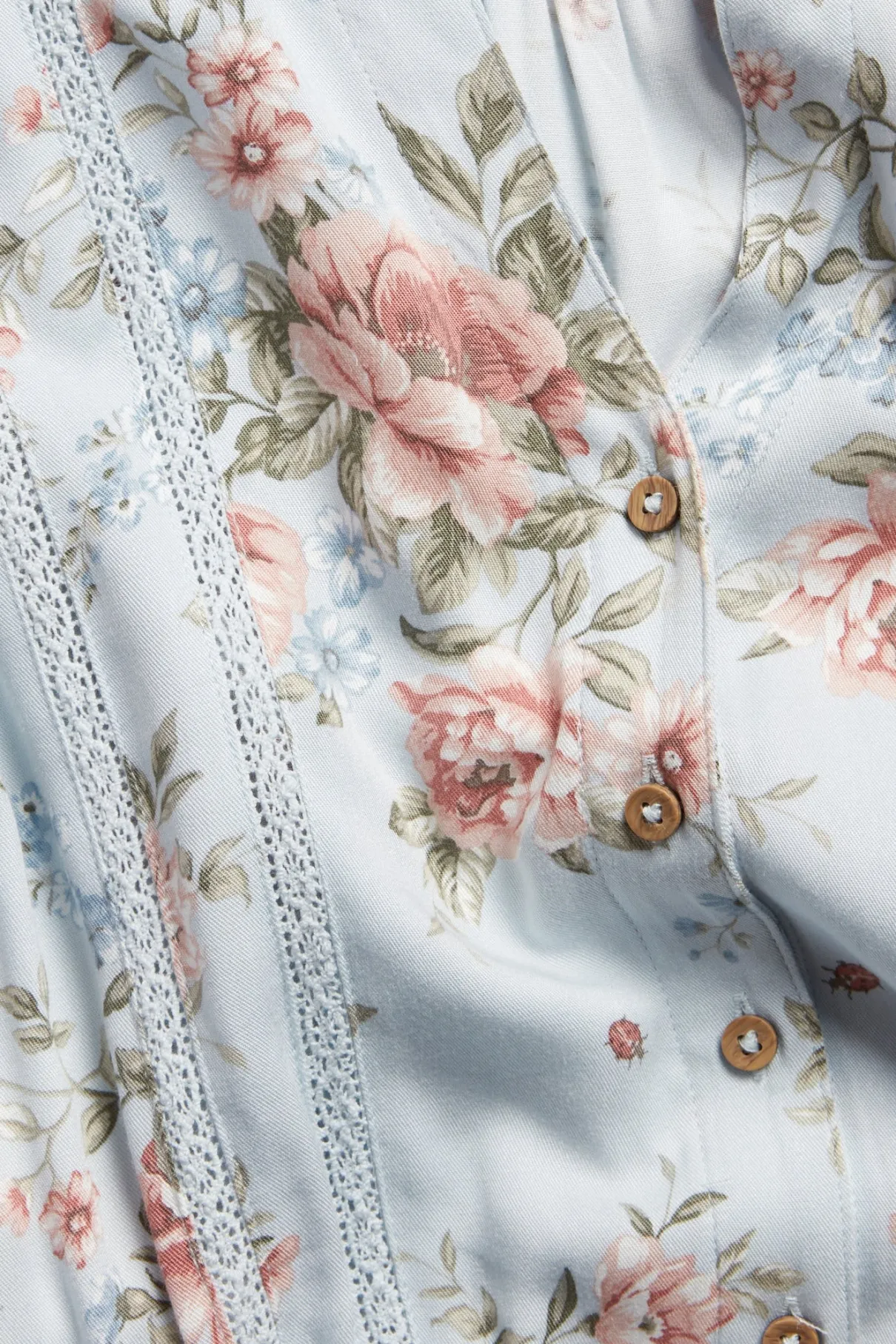 Women's blue floral viscose dress
