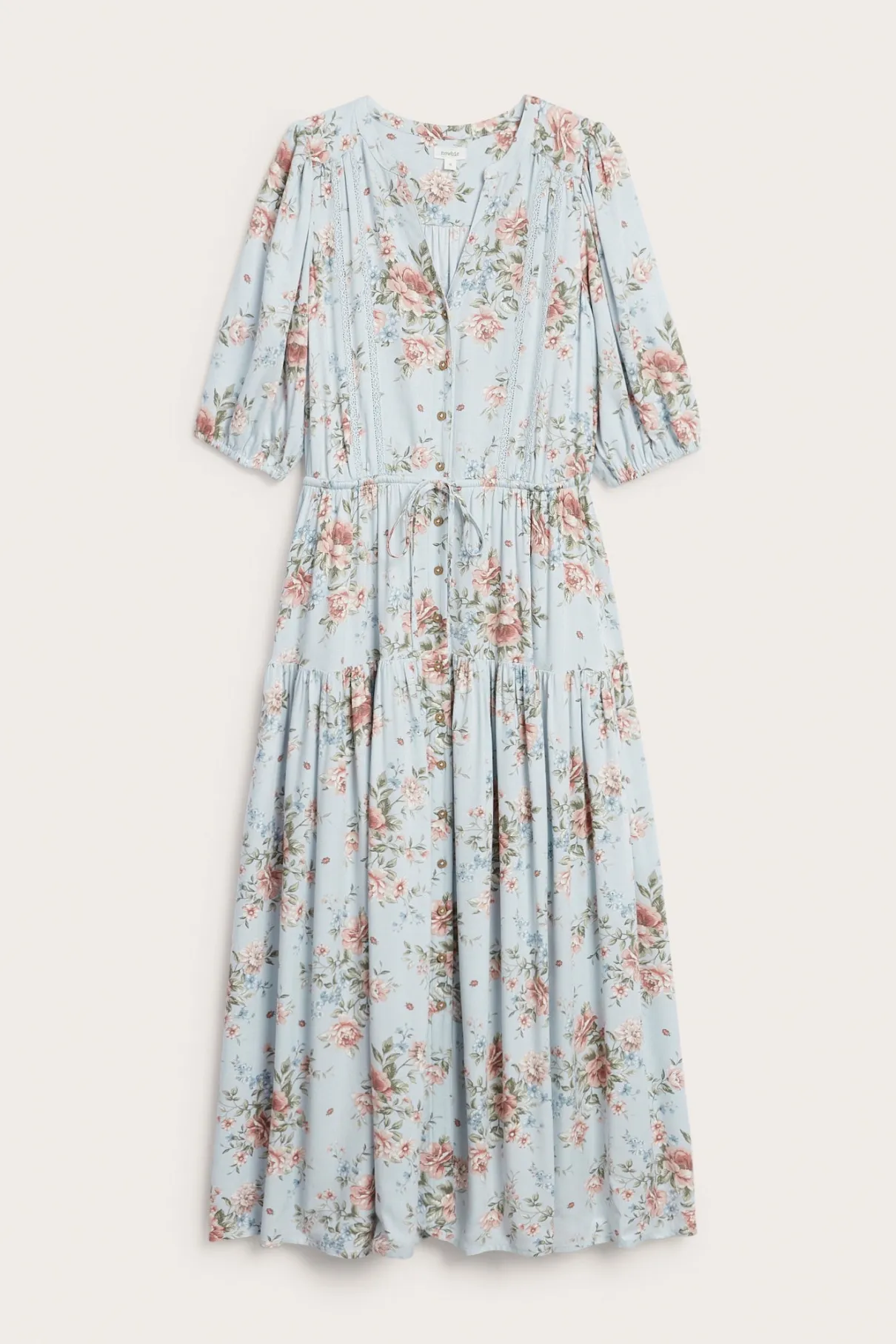 Women's blue floral viscose dress