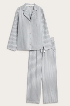 Women's blue striped pyjamas set
