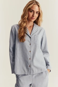 Women's blue striped pyjamas set