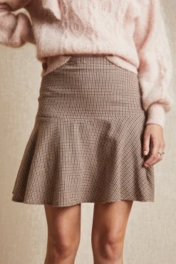 Womens brown checked mini skirt