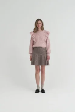 Womens brown checked mini skirt