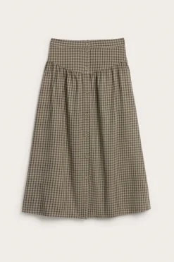 Women's brown checked skirt