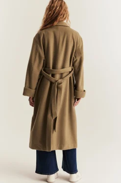 Women's brown wool blended coat