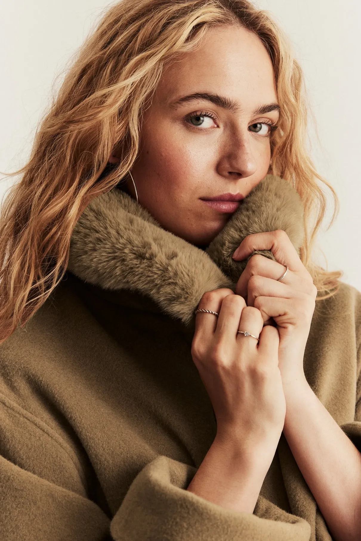 Women's brown wool blended coat