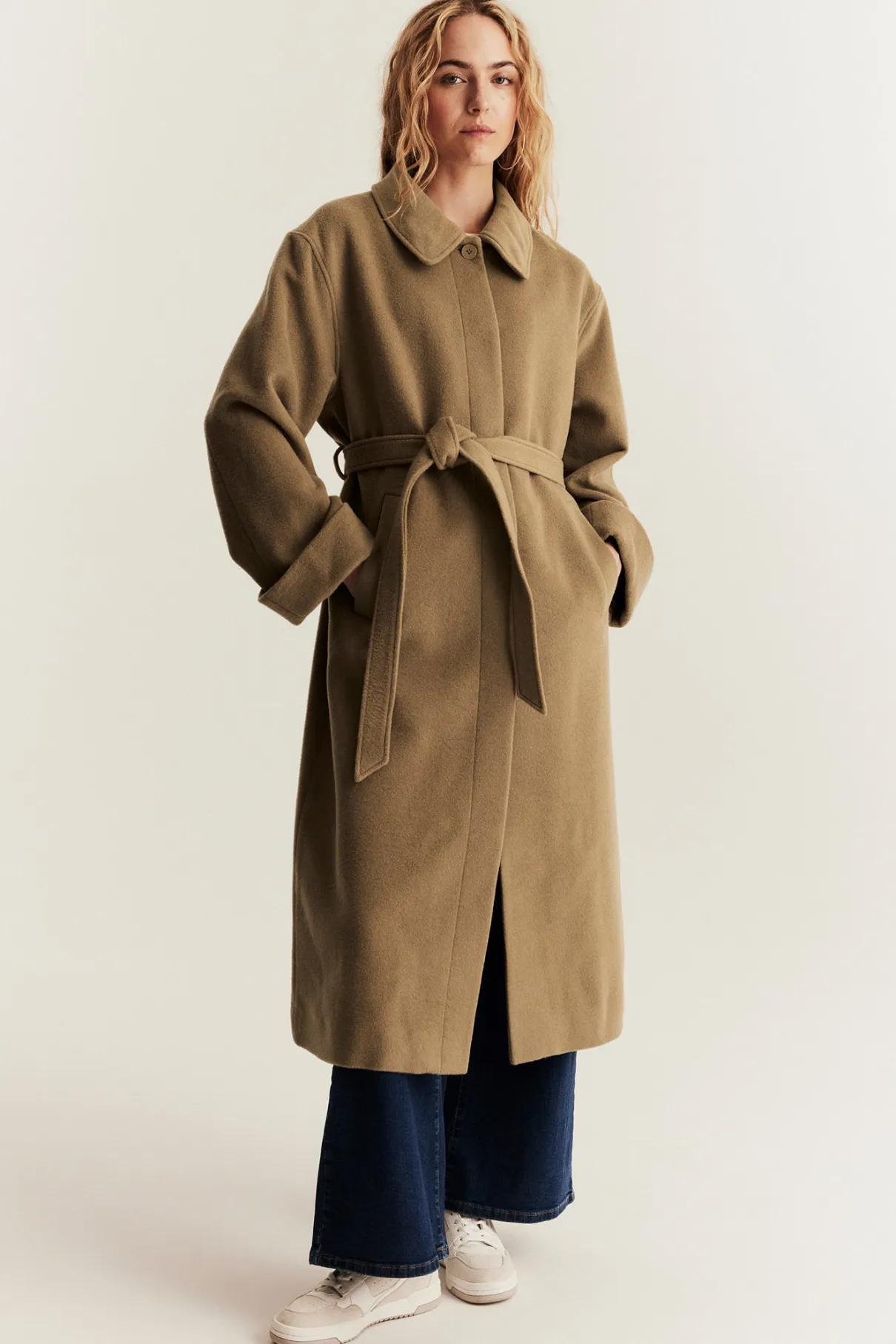 Women's brown wool blended coat