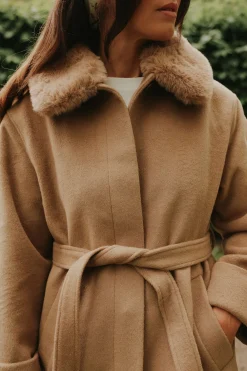 Women's brown wool blended coat