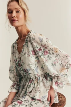 Women's floral chiffon dress