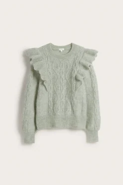 Women's green pattern knitted sweater