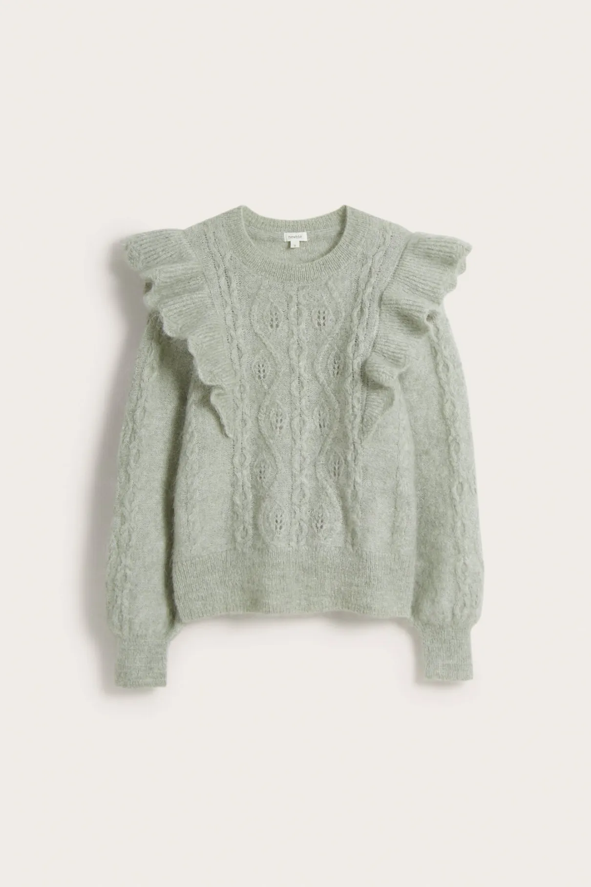 Women's green pattern knitted sweater