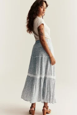 Women's long floral skirt
