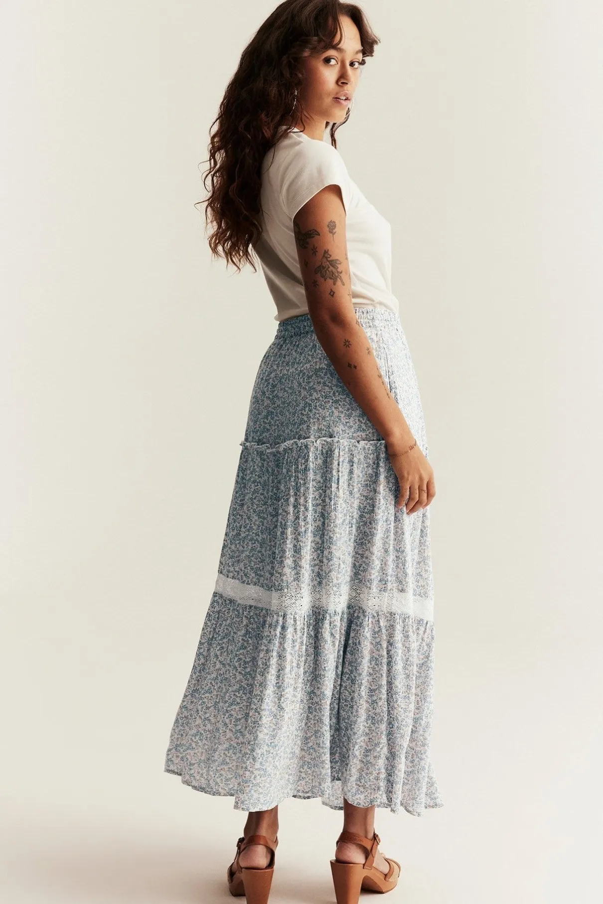 Women's long floral skirt