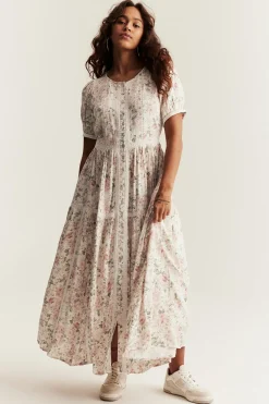 Women's off-white floral dress