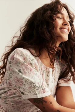 Women's off-white floral dress