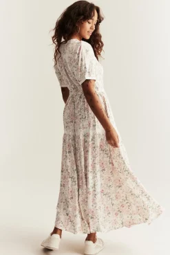 Women's off-white floral dress
