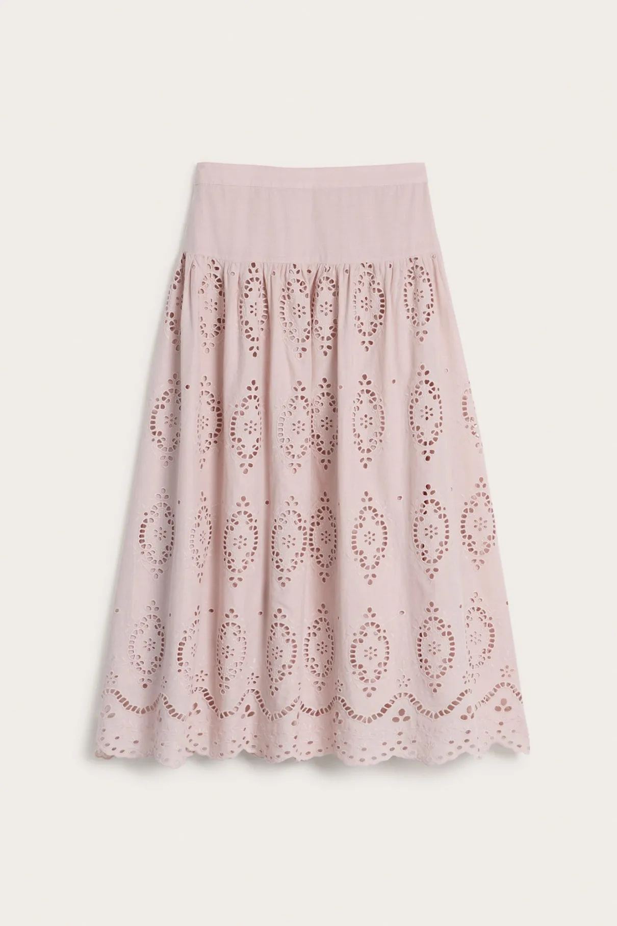 Women's pink embroidered skirt