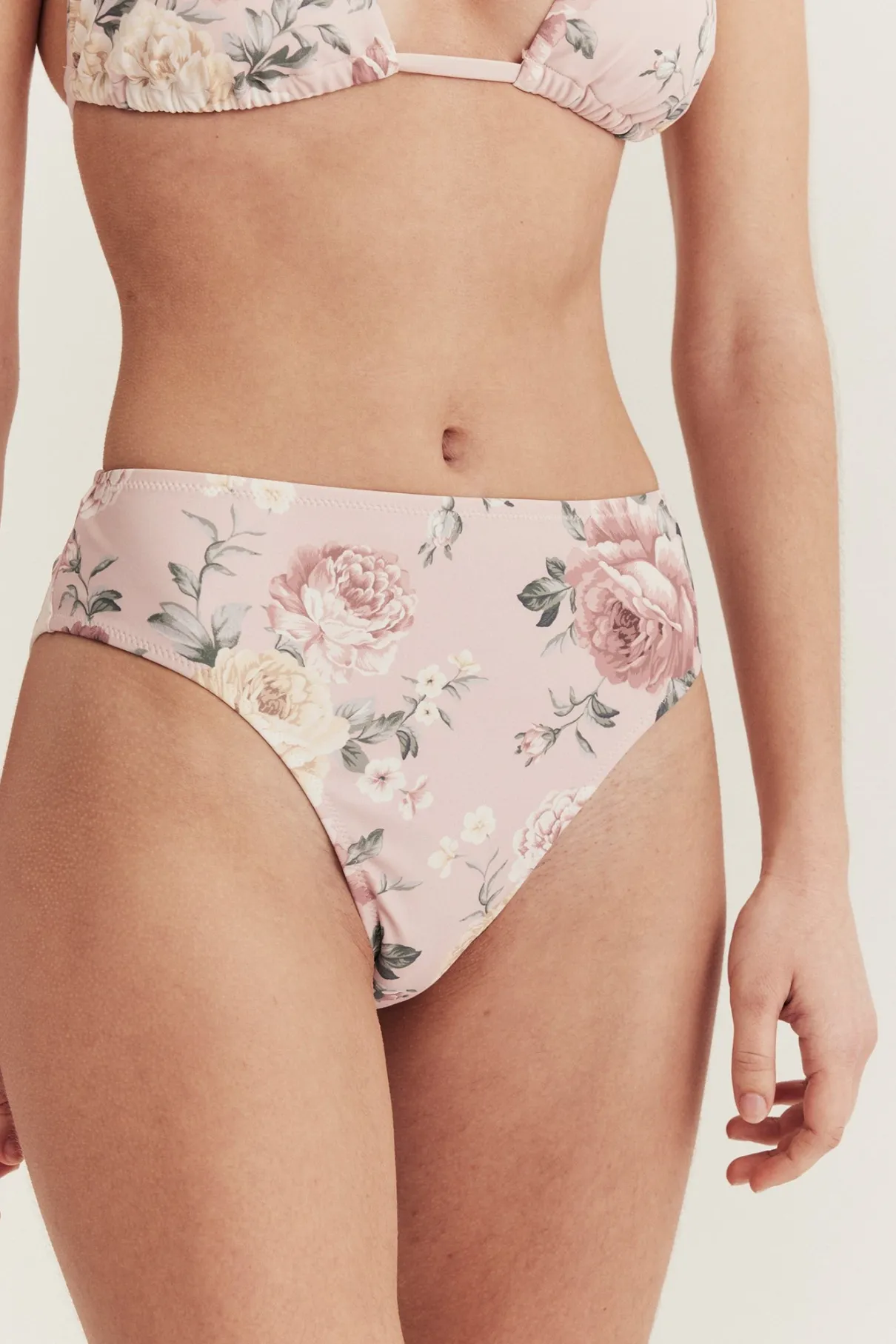Women's pink floral bikini briefs