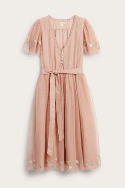 Women's pink mesh dress