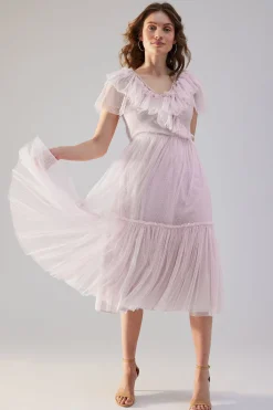 Women's pink mesh dress