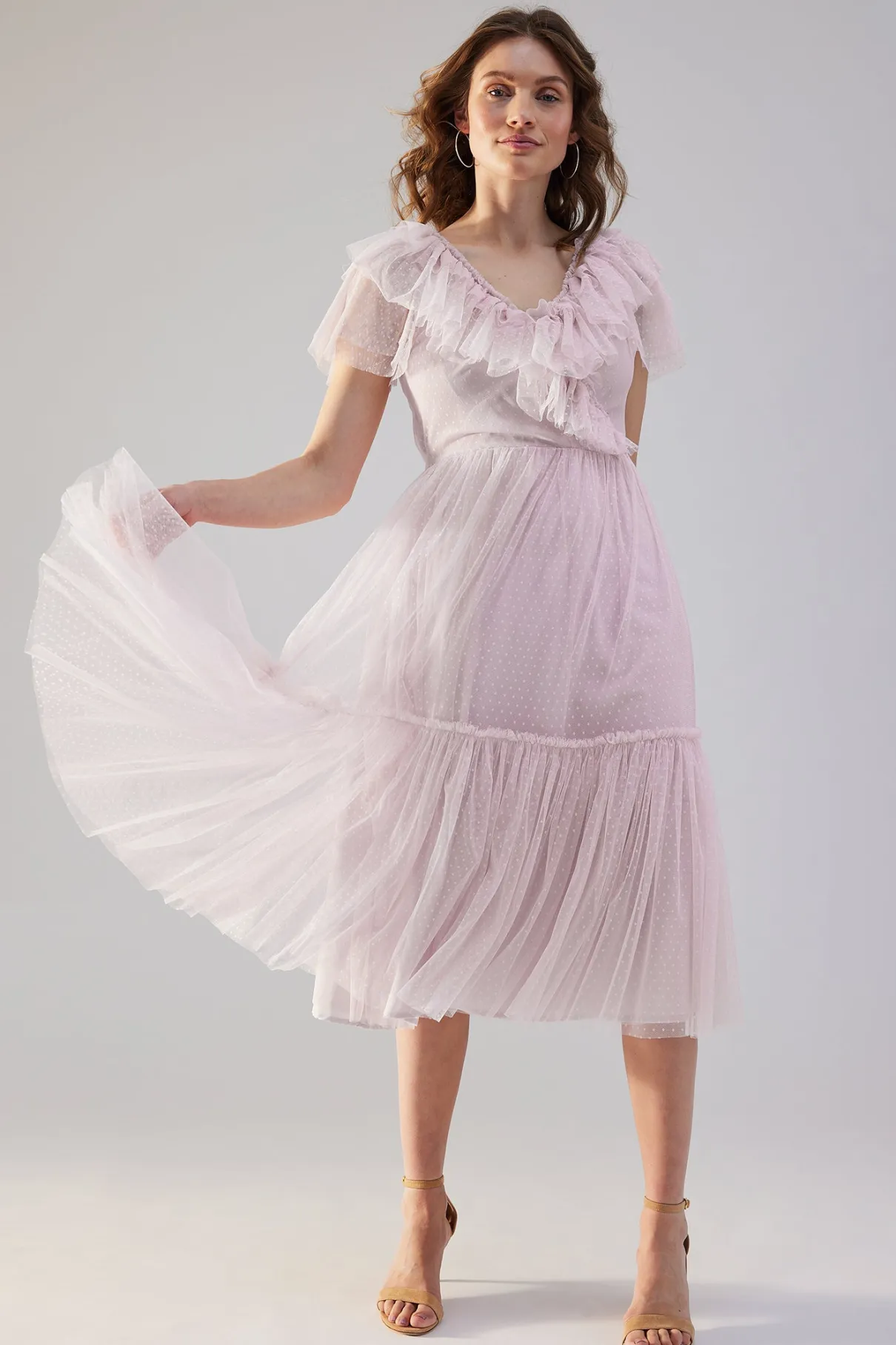 Women's pink mesh dress
