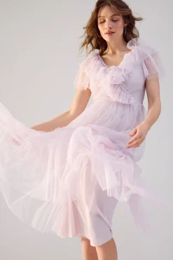 Women's pink mesh dress
